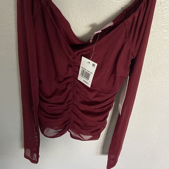 Crave Fame top size XS burgundy new with tags - Picture 6 of 8
